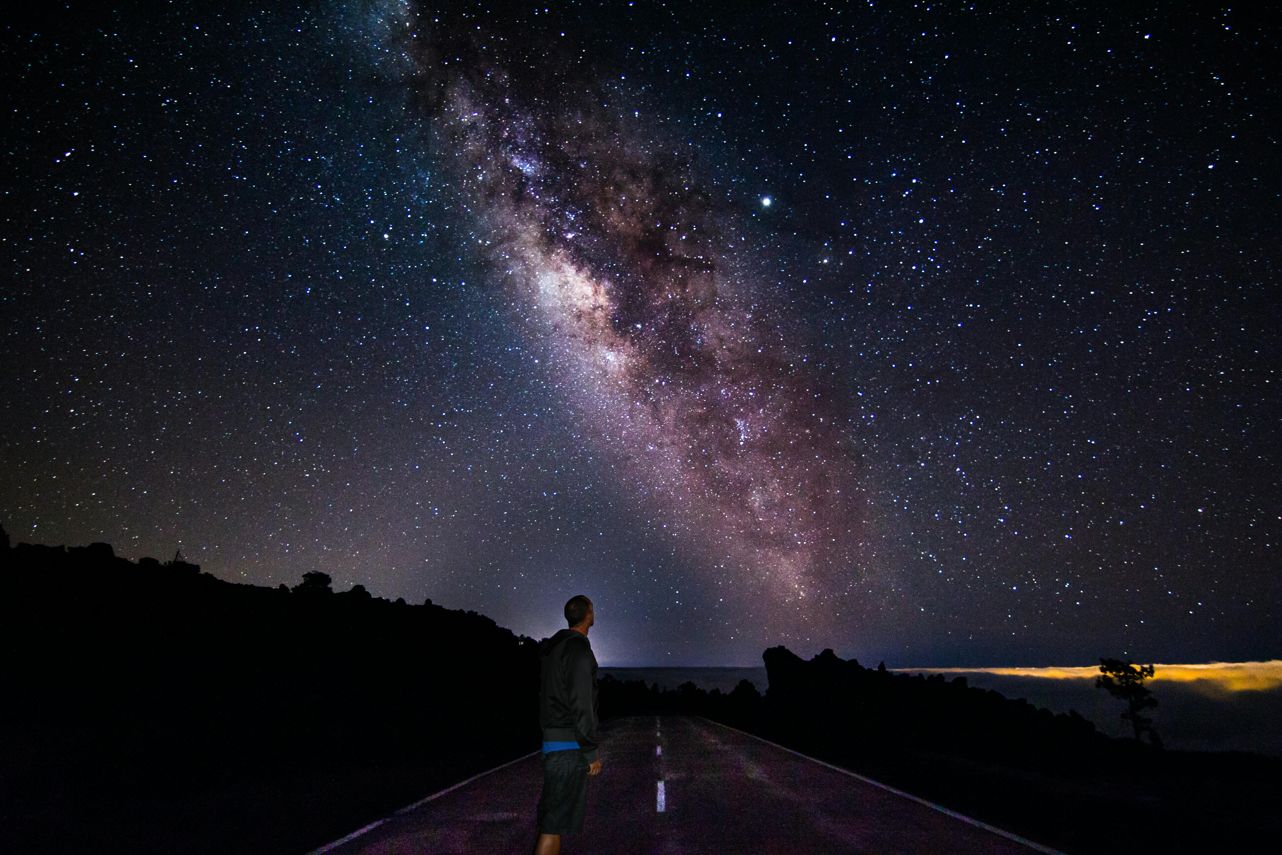 Mount Teide by night under a starry sky